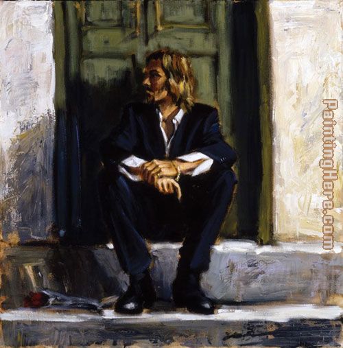 Waiting for the romance to come painting - Fabian Perez Waiting for the romance to come art painting